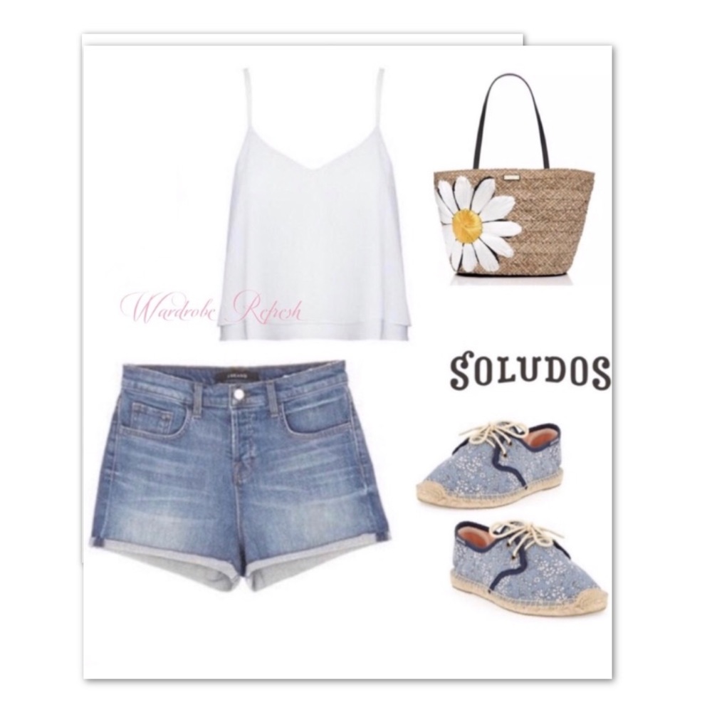 Soludos Blue Floral Canvas Lace-Up Espadrille